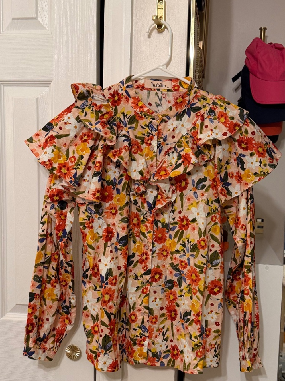 Cottagecore, Boho-Chic, Ruffle, Floral Blouse